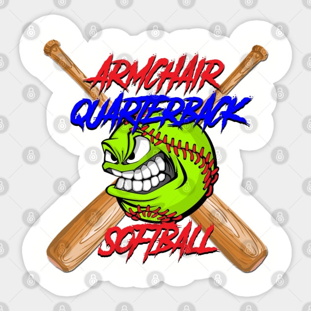 ArmChair Quarterback Softball Sticker by ArmChairQBGraphics